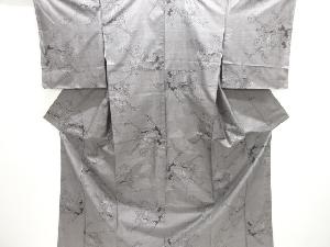 未使用品　仕立て上がり　枝梅模様織り出し本場泥大島紬着物(9マルキ)